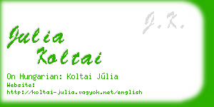 julia koltai business card