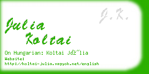julia koltai business card